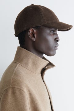 WOOL-BLEND BASEBALL CAP — Brown dark 2