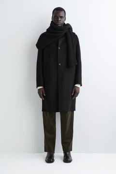 SPLIT WOOL CAR COAT — Black dark 1
