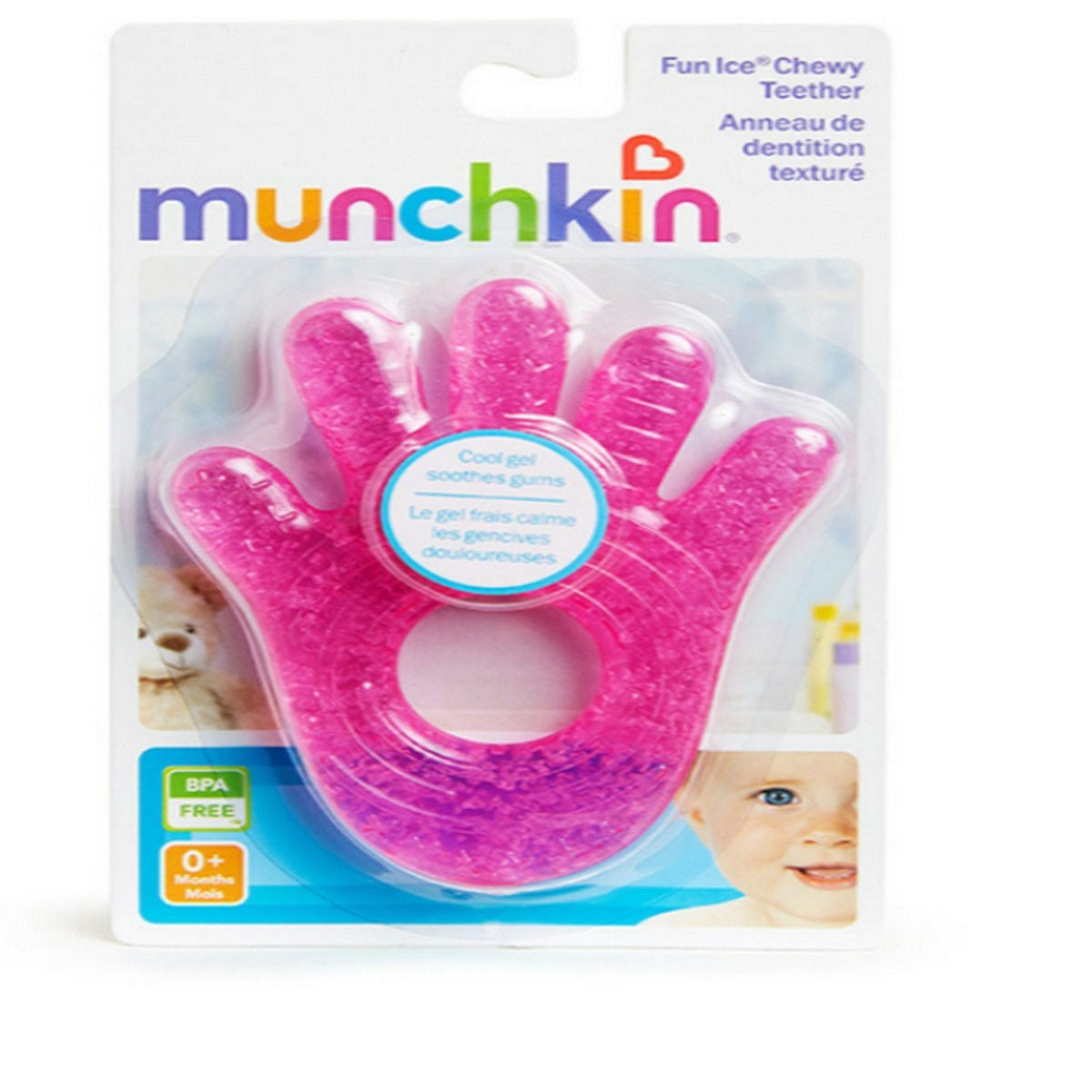 Munchkin Fun Ice Chewy Teether Pack Of 1- Blue Hand