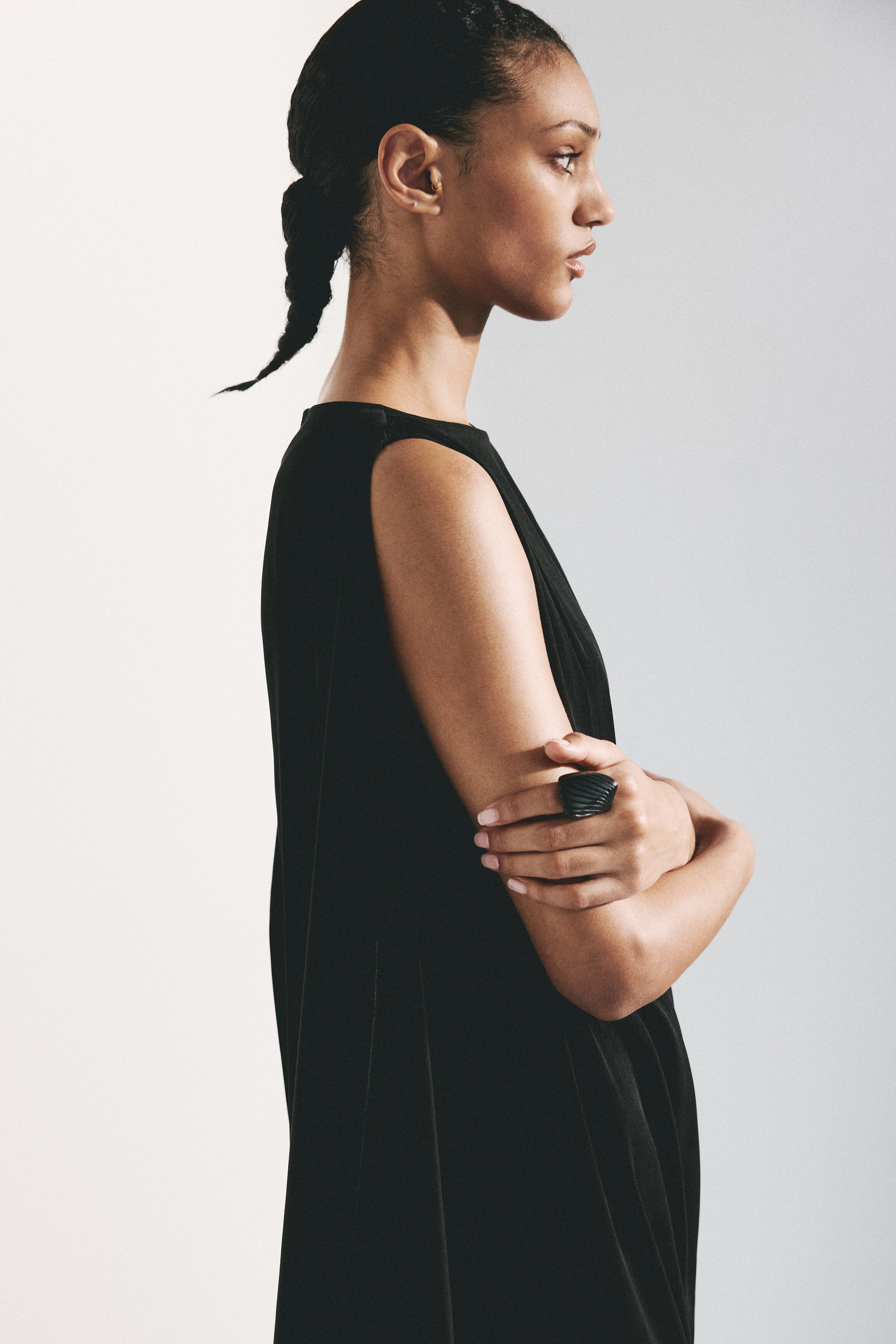 Draped midi dress
