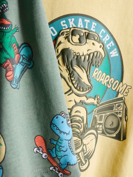 2pk Dinosaur Graphic Short Pyjamas