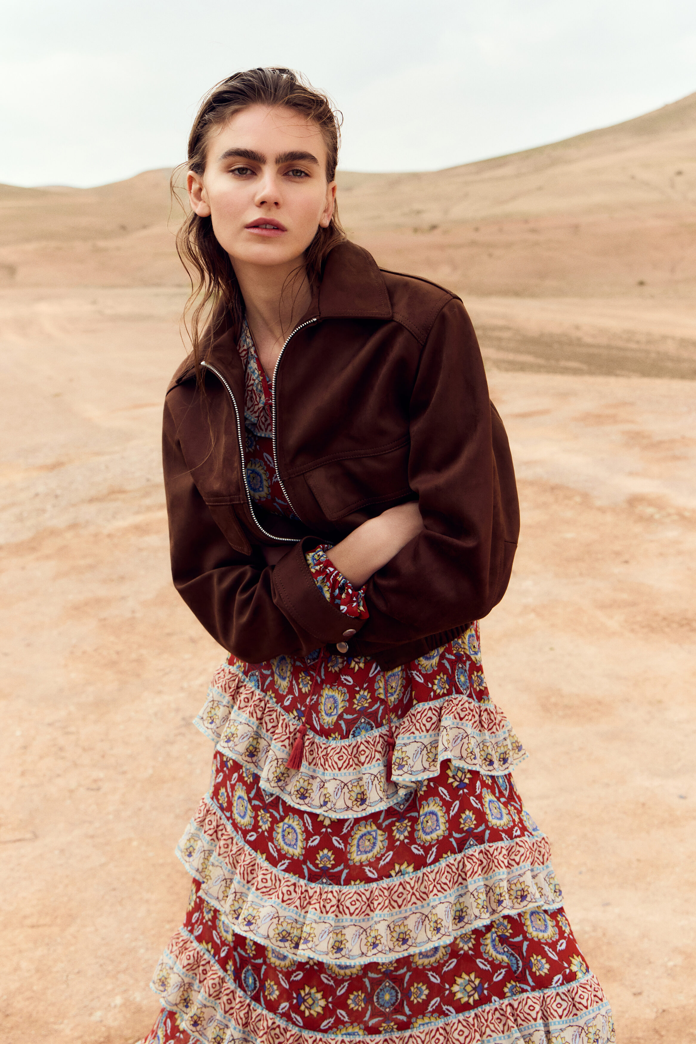 Flounced tunic dress