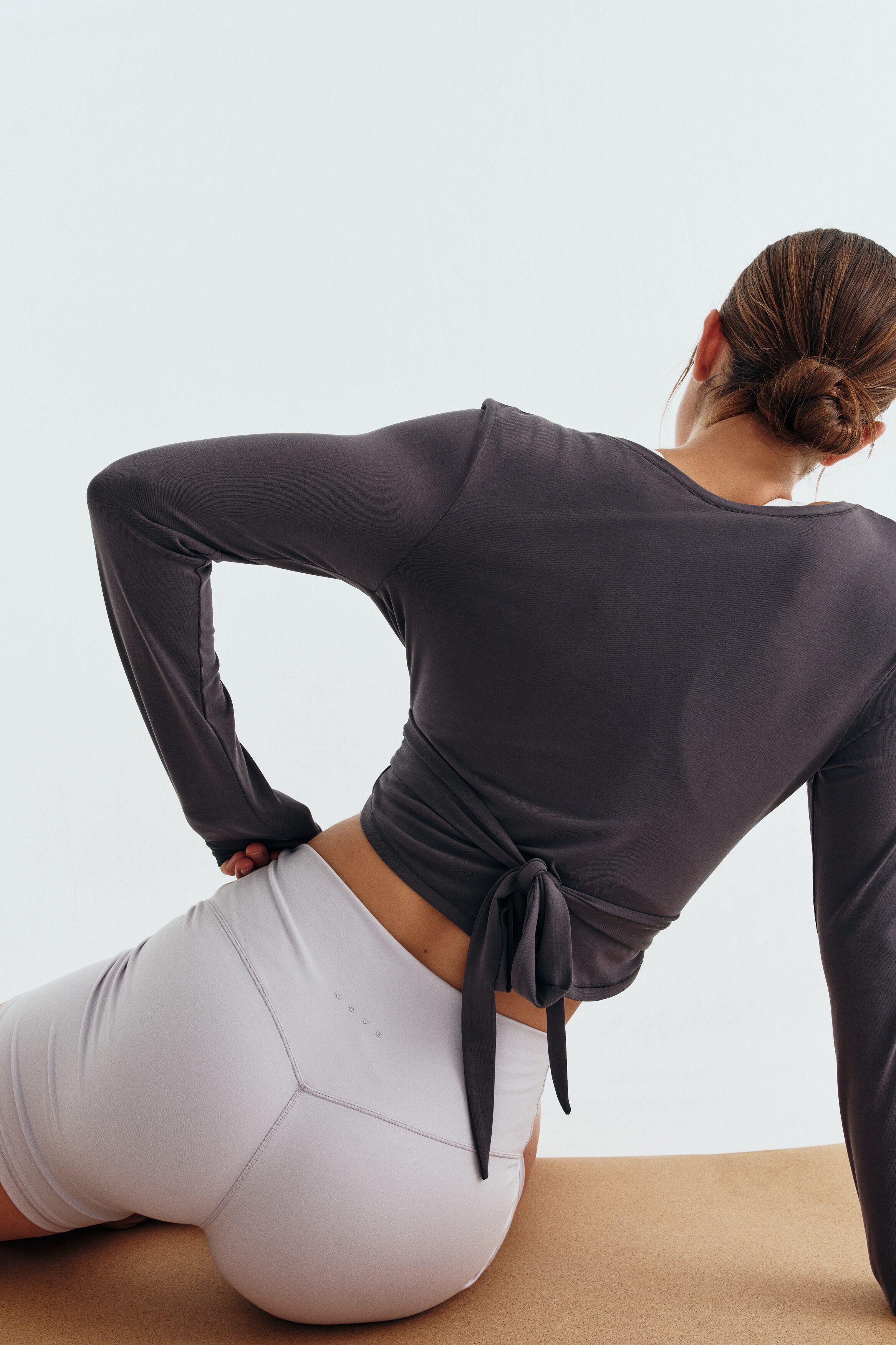 Cropped tie-front top with SoftMove™