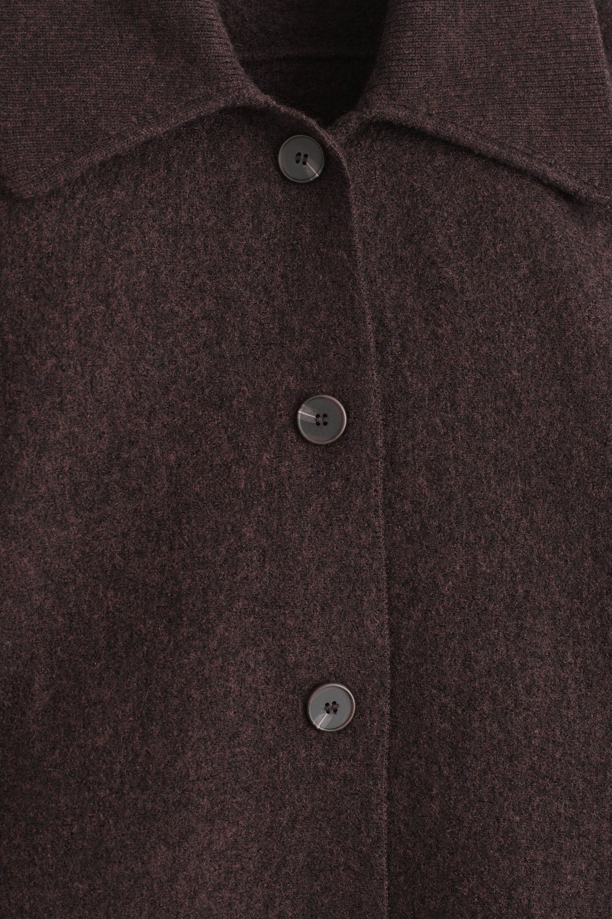 SCULPTED MERINO WOOL SHORT JACKET — Brown dark