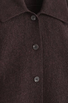 SCULPTED MERINO WOOL SHORT JACKET — Brown dark 7