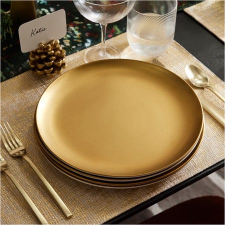 Pure Metallic Stoneware Dinner Plate