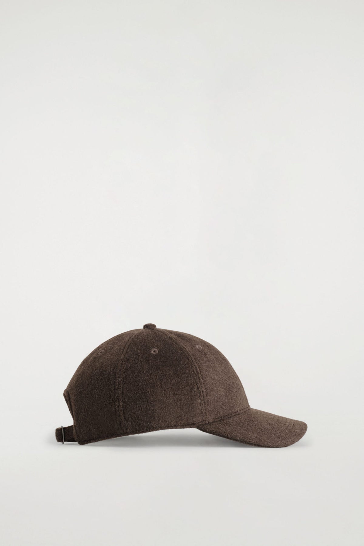 WOOL-BLEND BASEBALL CAP — Brown dark
