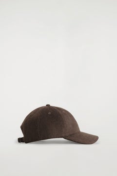 WOOL-BLEND BASEBALL CAP — Brown dark 3