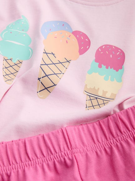 2pk Ice Cream Graphic Short Pyjamas