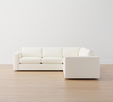 Carmel Square Wide Arm Upholstered 3-Piece L-Shaped Sectional