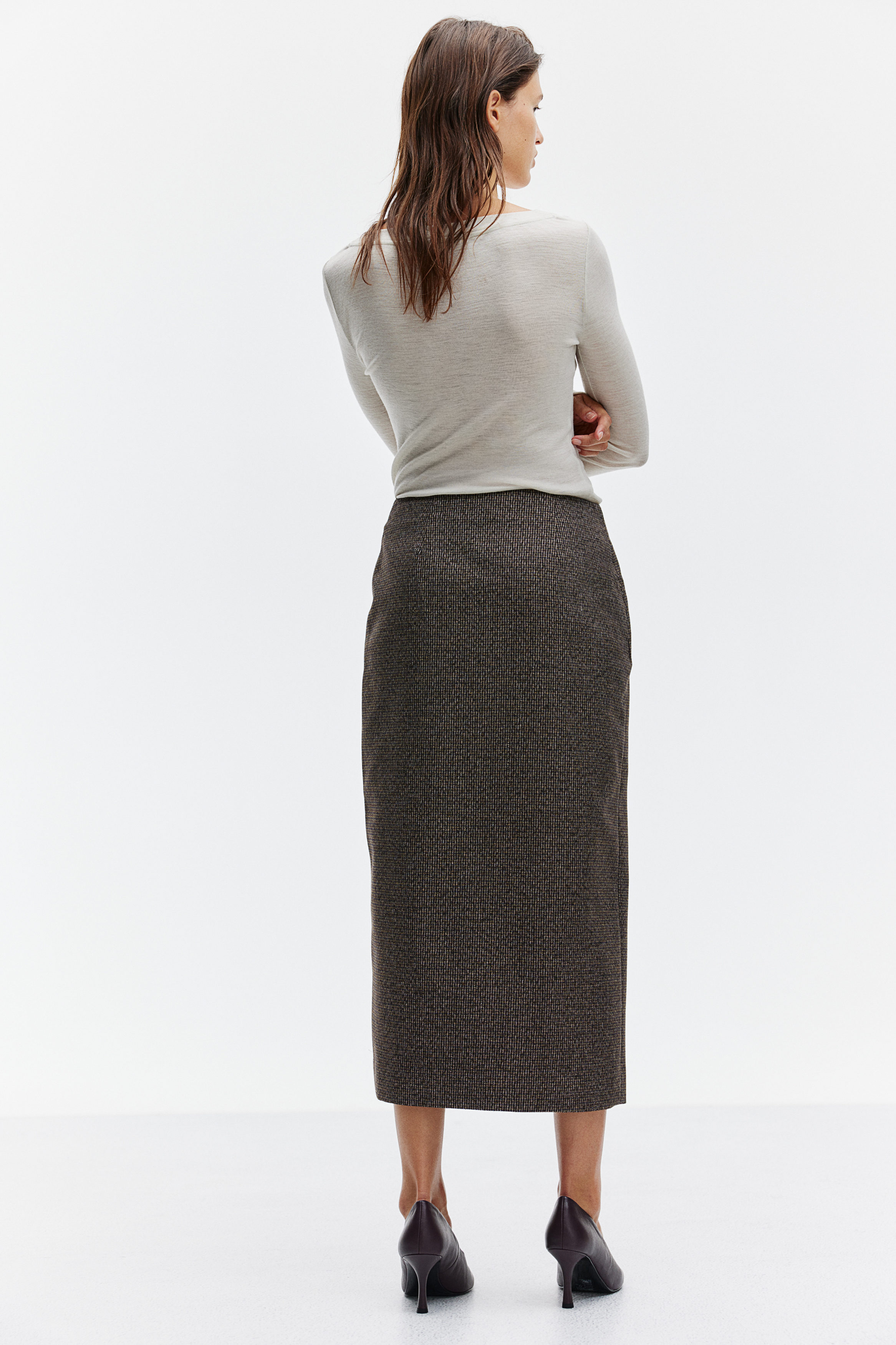 Long wrap pencil skirt best sale