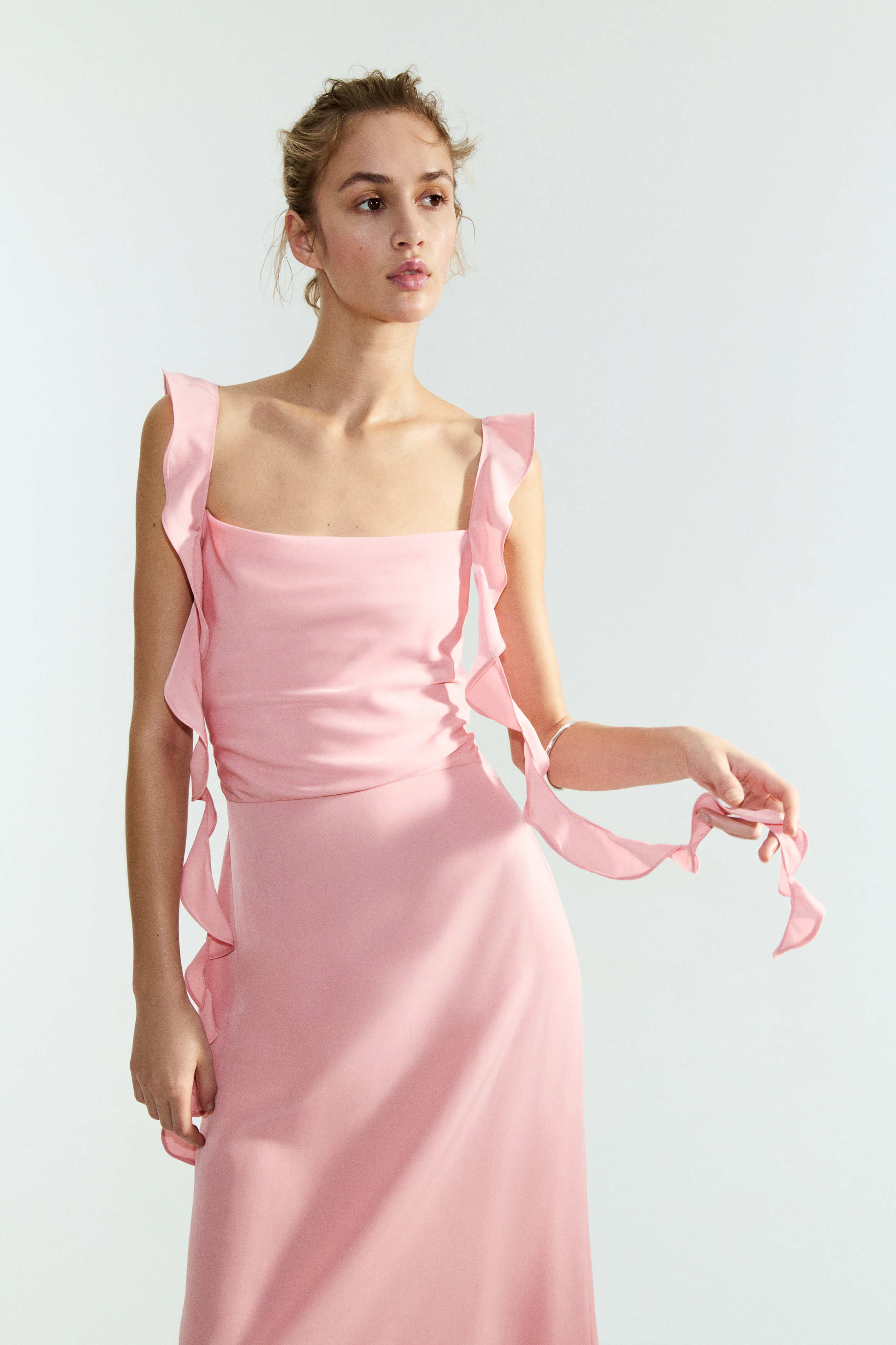 Draped-panel dress
