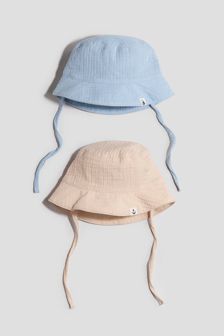 2-pack cotton muslin sun hats Image 1 of 2