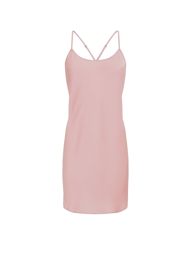 Satin Open-Back Slip Dress