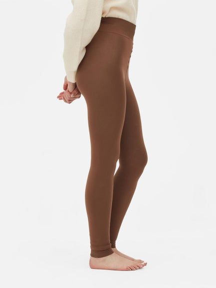 1pk Velvet Plush Taupe Leggings