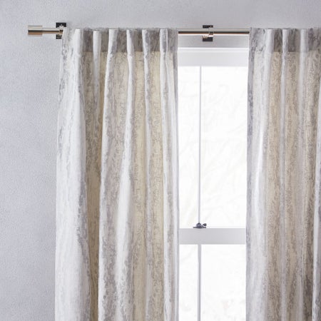 Bark Texture Shine Jacquard Curtain - Platinum
