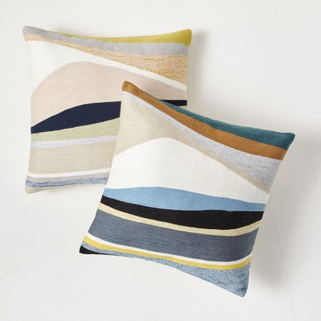 Crewel Rising Tide Pillow Cover