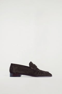 LEATHER MOCCASIN LOAFERS — BROWN 5