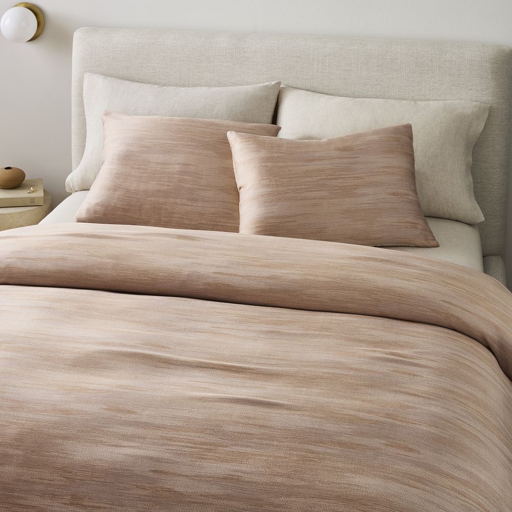【WOOHWA】SILKY TENCEL SK Silky Tencel™ Striated Duvet Cover & Shams | West Elm Kuwait