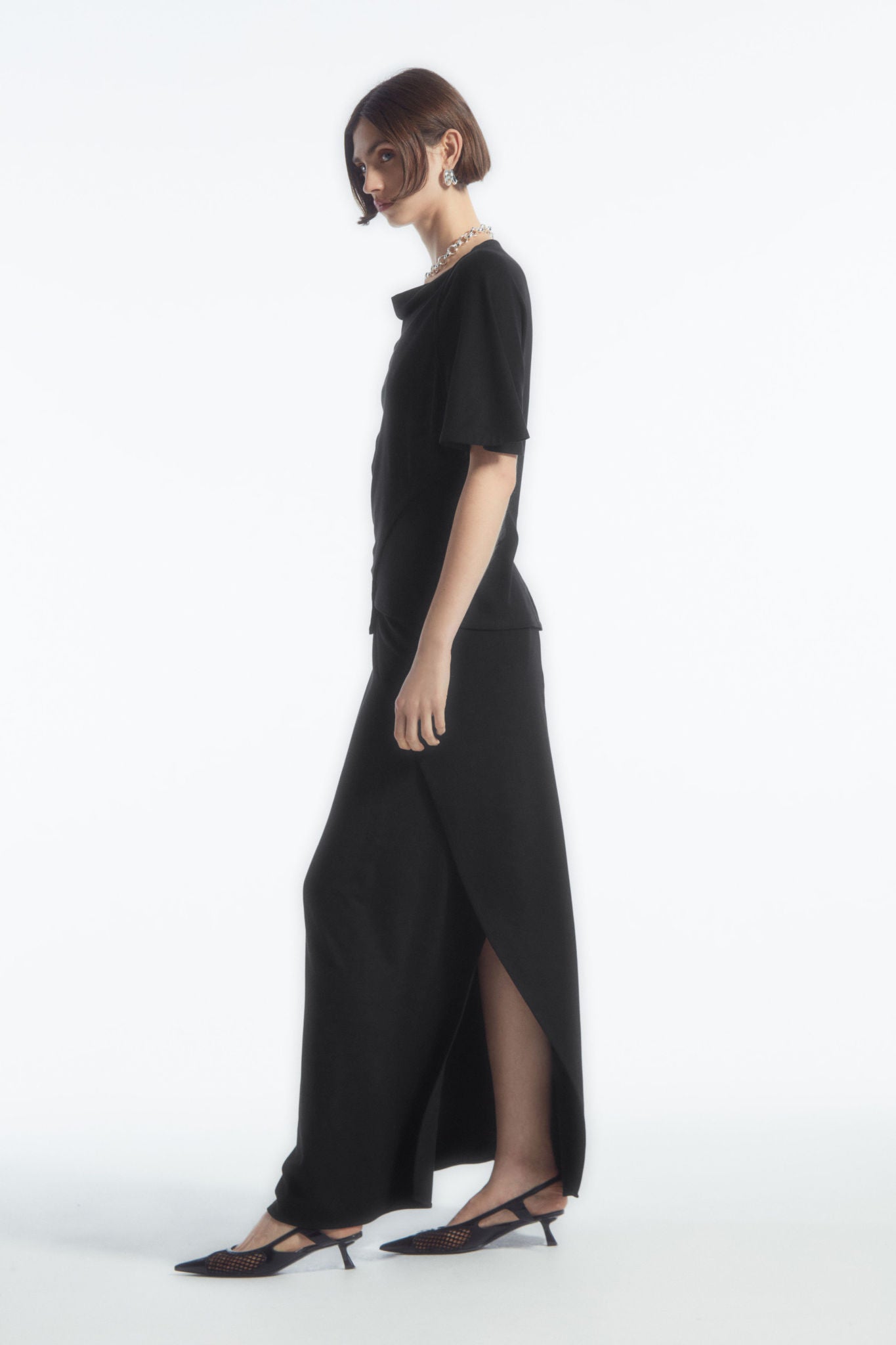 Jersey wrap midi skirt hotsell