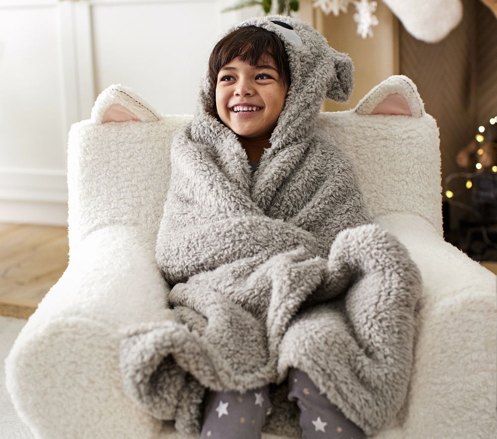 Sherpa Blanket Fuzzy Hooded Blanket Llama Alpaca Wearable Hooded