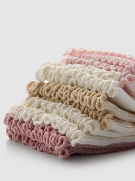 5pk Ribbed Lettuce Trim Ankle Socks