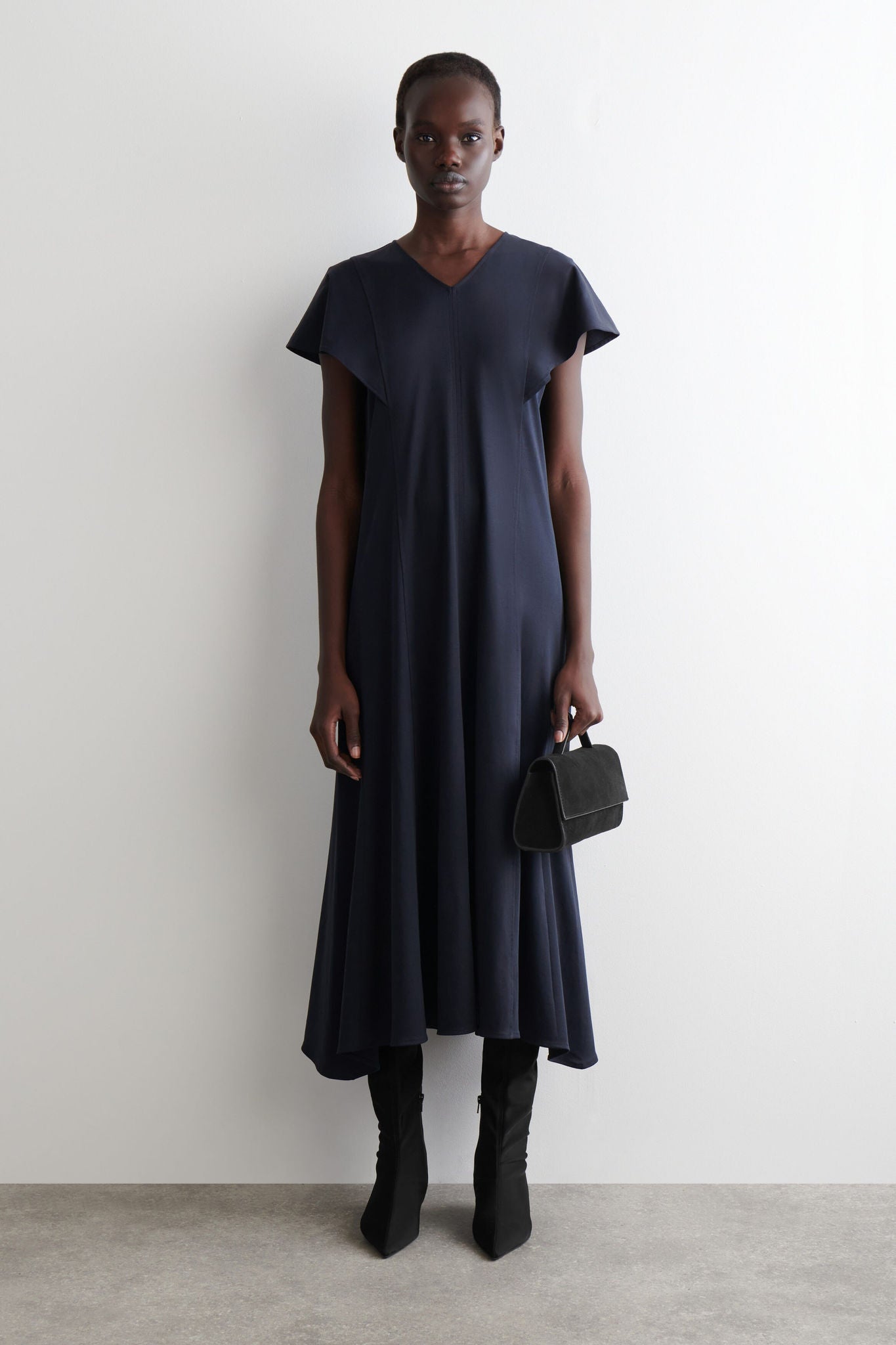 cos petal midi dress Petal-sleeve Cotton Midi Dress