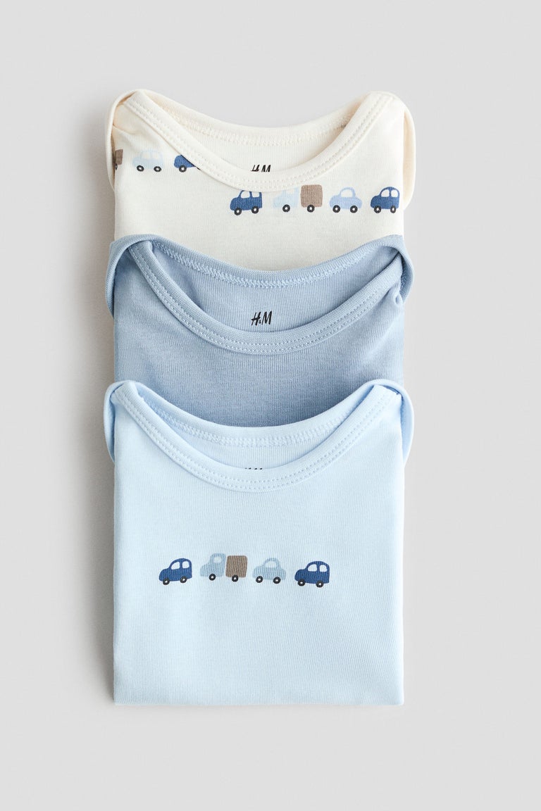 3-pack cotton envelope-neck bodysuits Image 2 of 2