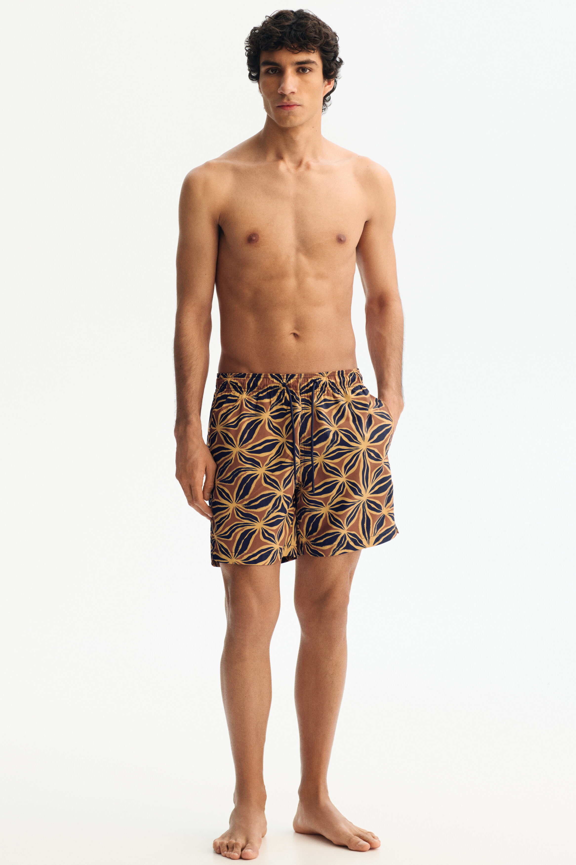 Patterned swim shorts