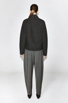 LAYERED-COLLAR BOILED WOOL JUMPER — Grey dark 5