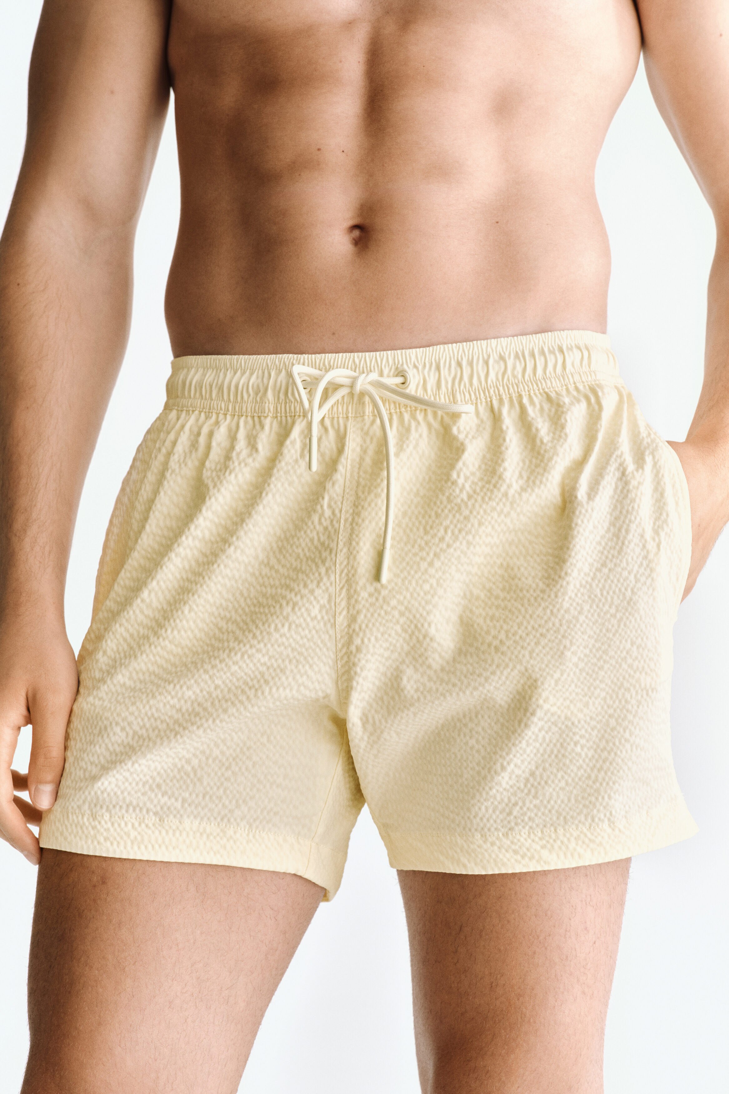 Seersucker swim shorts
