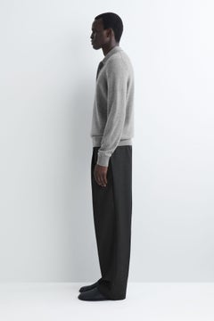SEAMLESS PURE CASHMERE POLO SHIRT — Grey medium dusty 3