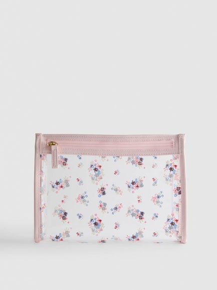 Floral Clear Make Up Bag