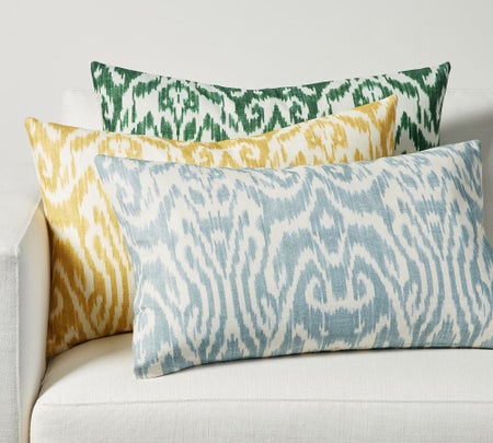 Vega Ikat Printed Lumbar Pillow Covers