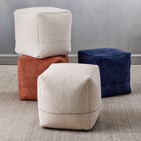Cotton Canvas Poufs