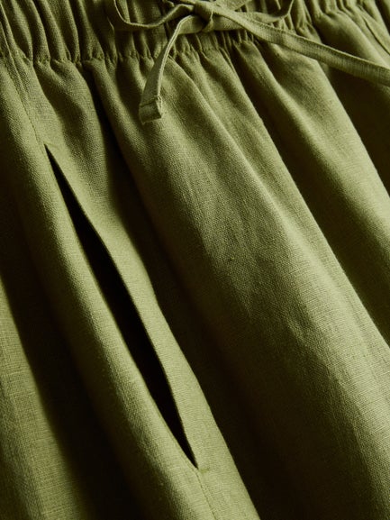 The Edit Wide Leg Linen Trousers
