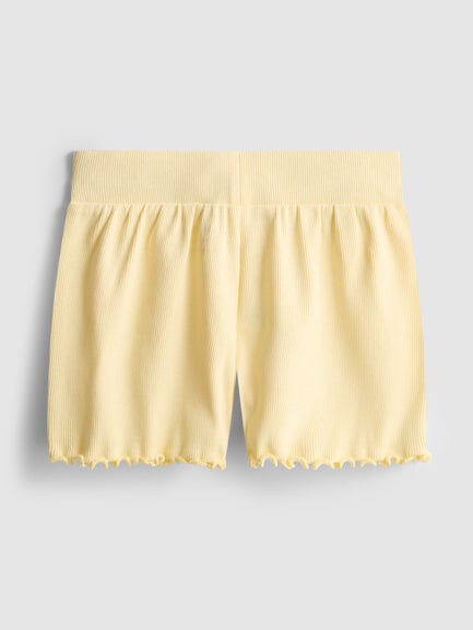 Ribbed Lettuce Trim Shorts