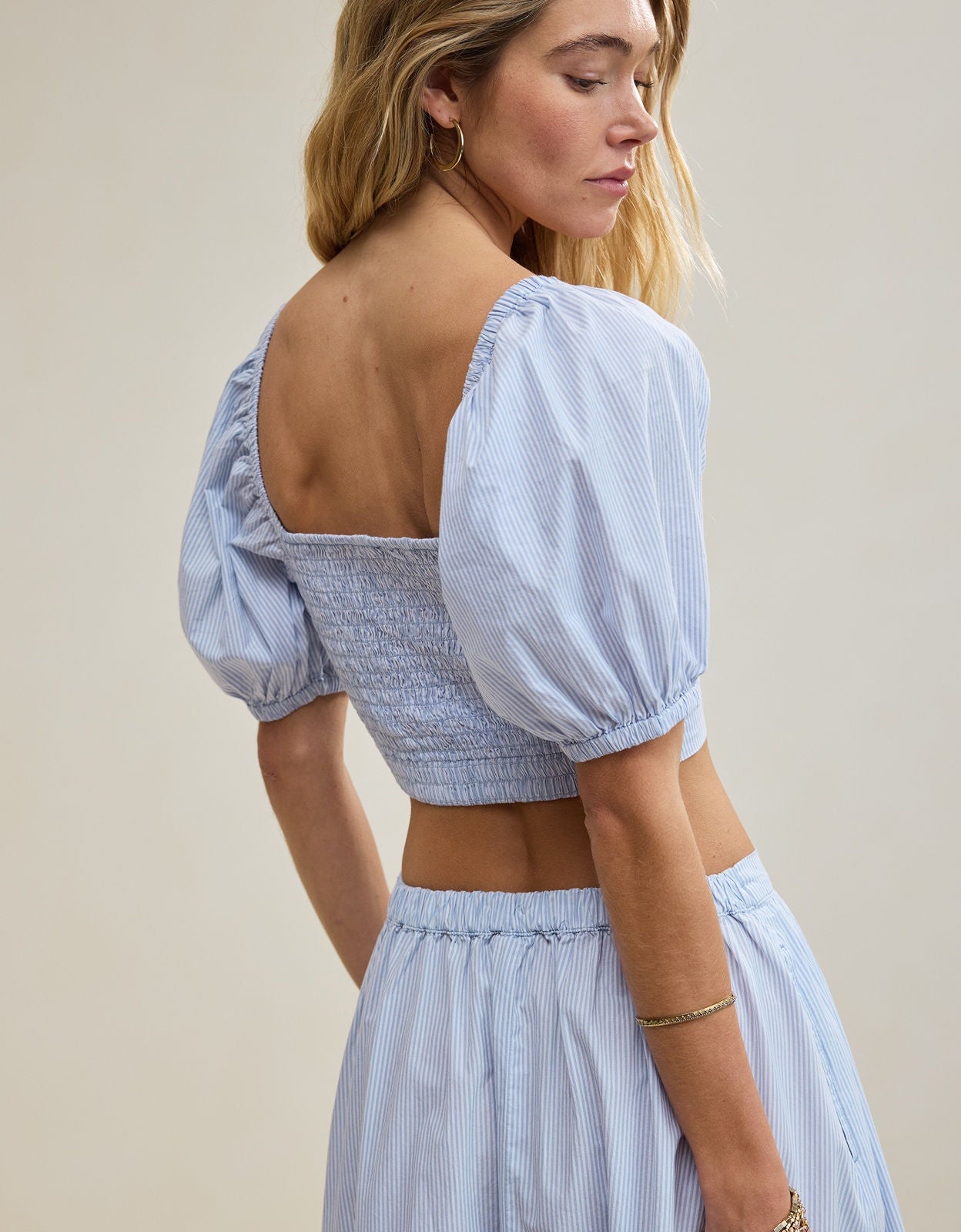【新品未使用】Ameri／CHECK PUFF SLEEVE TOP Aerie Puff Sleeve Square Neck Top | American Eagle UAE