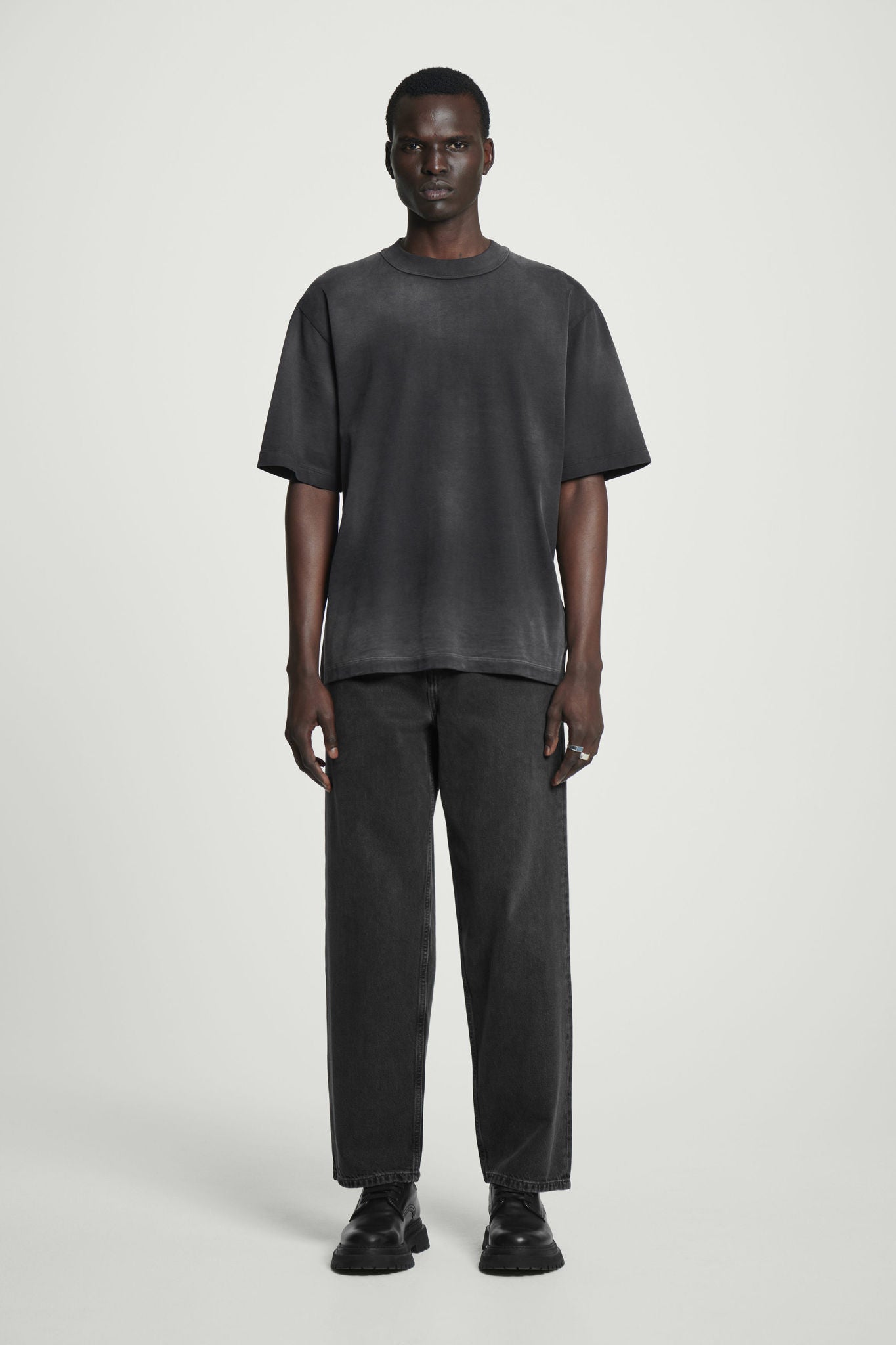 Oversized Faded Mock-neck T-shirt | COS UAE