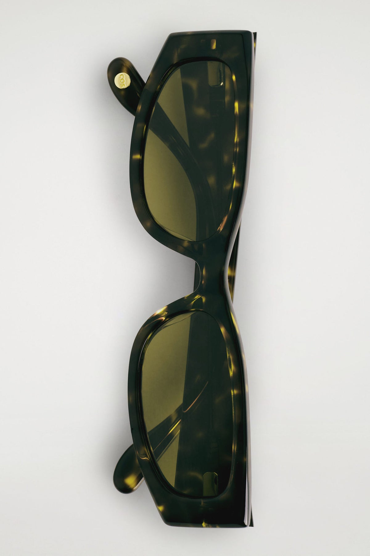 SLIM RECTANGULAR SUNGLASSES — Brown dark