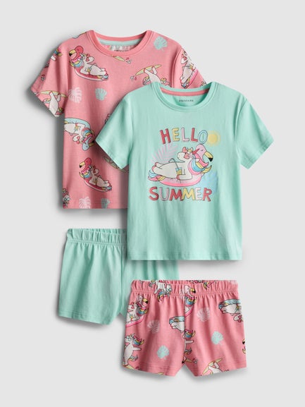 2pk Unicorn Graphic Short Pyjamas