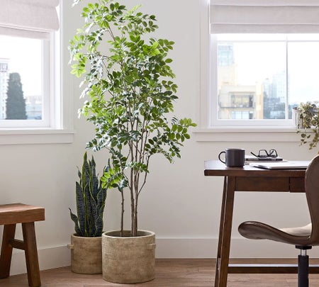 Faux Green Leaf Tree