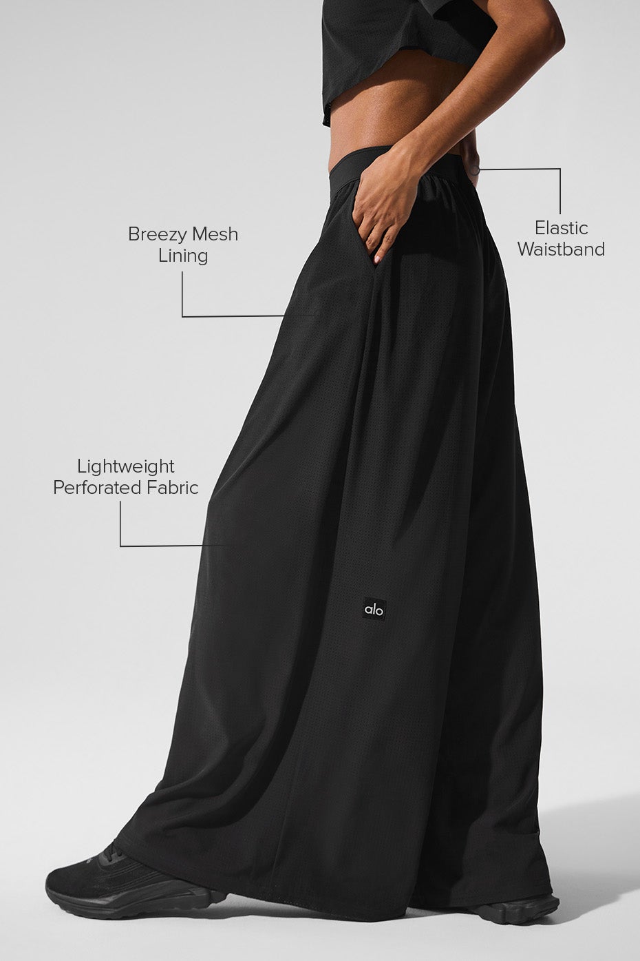 関税負担なし◆ALO Yoga◆Mesh Mirage Trouser ワイドパンツ Mesh Mirage Trouser 网眼长裤245.00 超值好货| 北美省钱快报