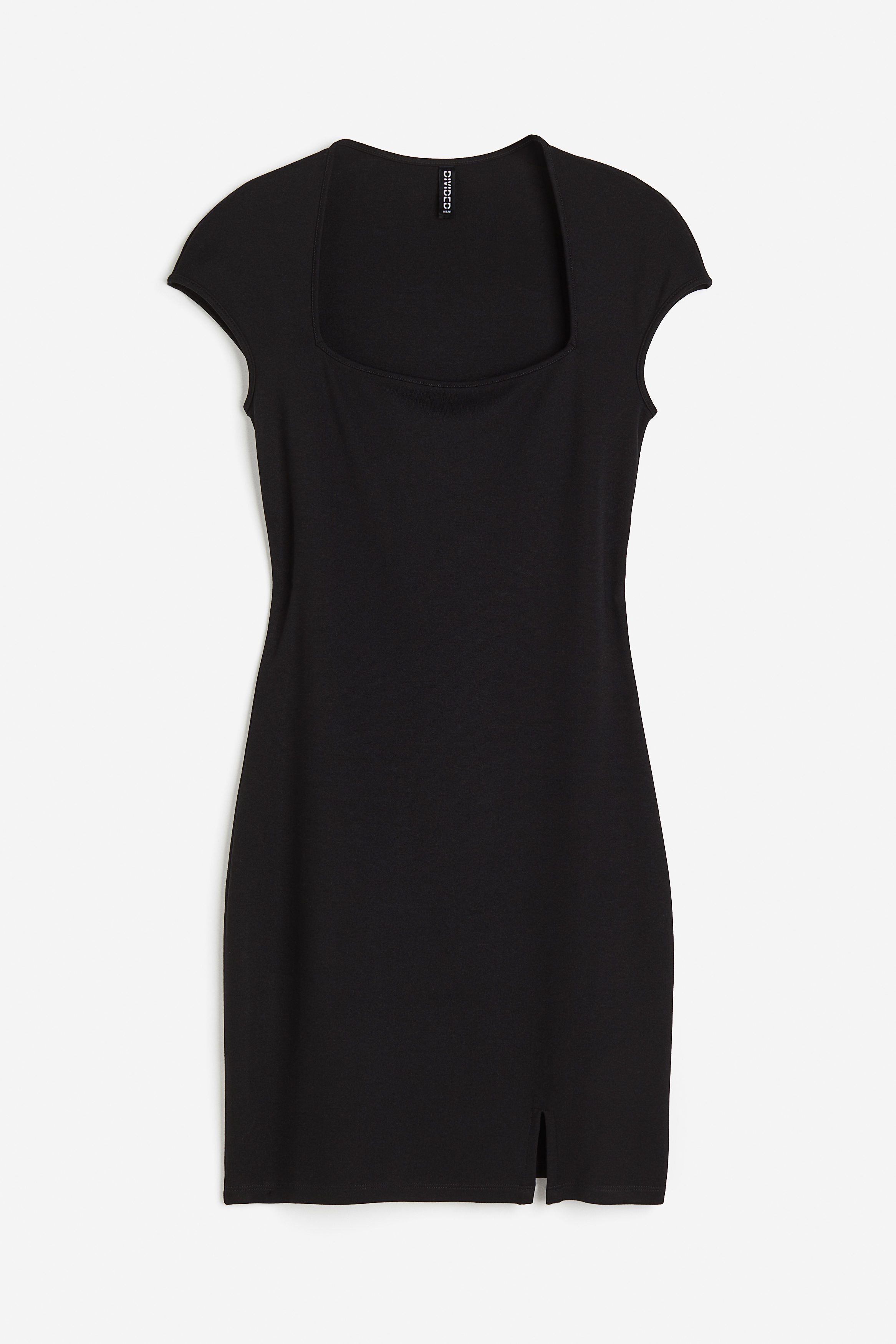 cap sleeve bodycon dress h&m Ladies - Black/Dotted Cap-sleeved Dress - Size: XXS