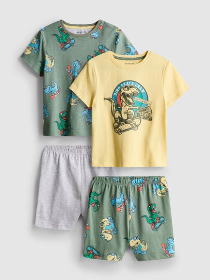 2pk Dinosaur Graphic Short Pyjamas