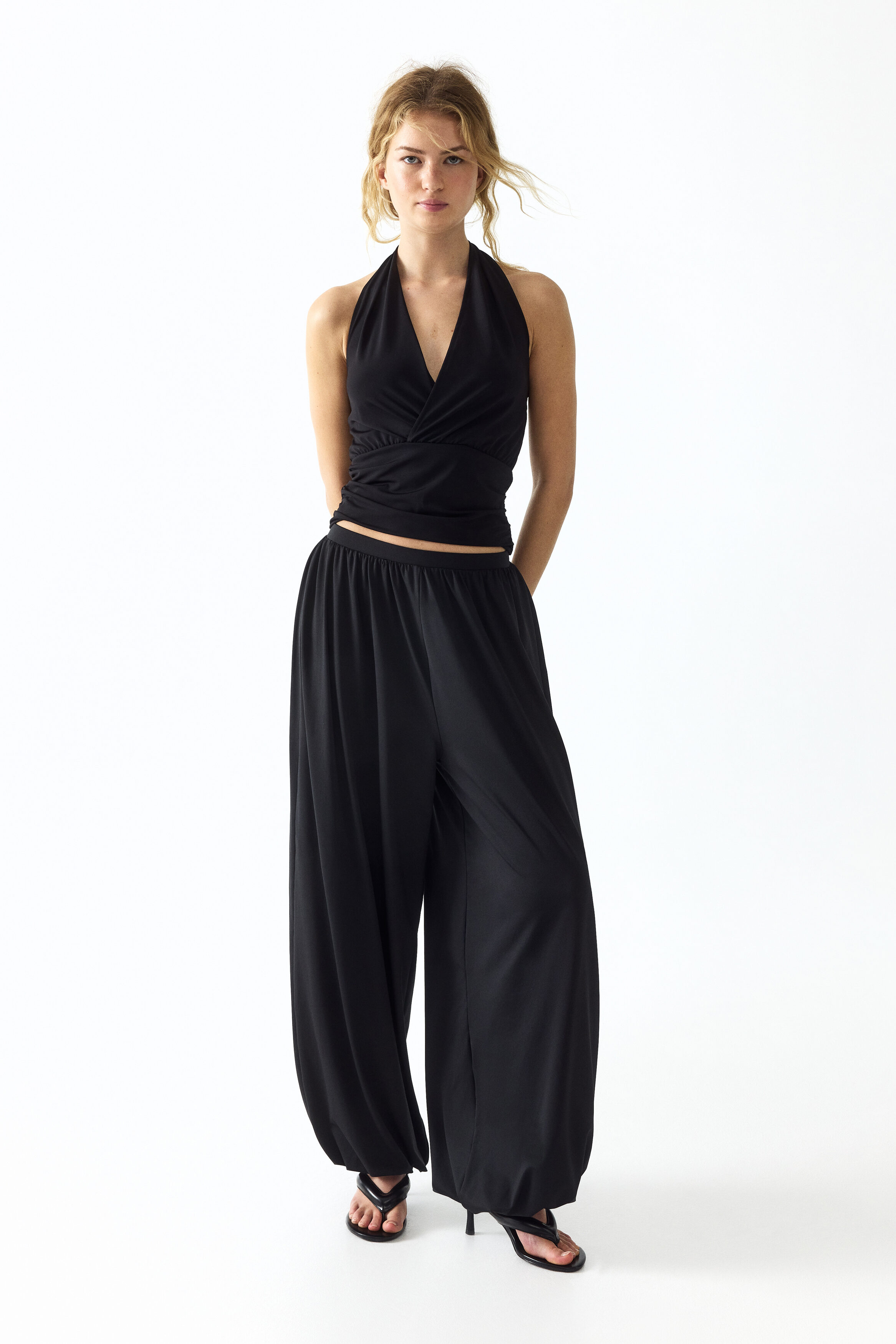 Jersey halterneck top