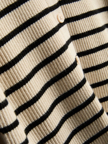 Ribbed Round Neck Cardigan