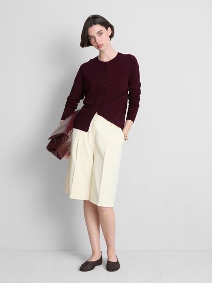 Knitted Crew Neck Cardigan