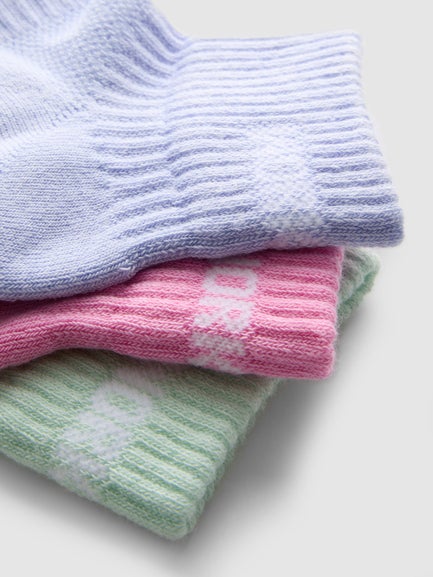 3pk Cotton Rich Sports Quarter Crew Socks
