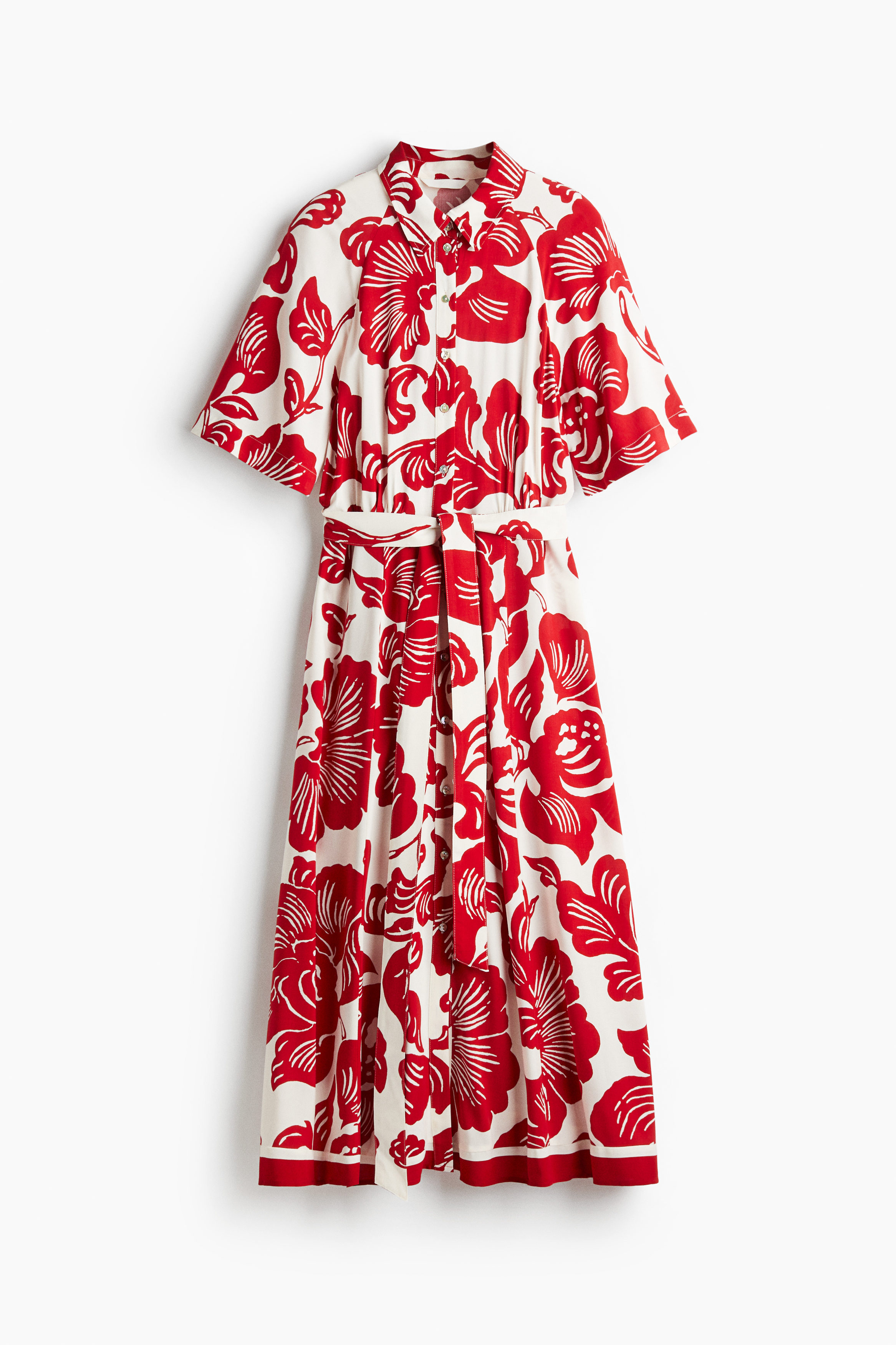 Tie-belt shirt dress
